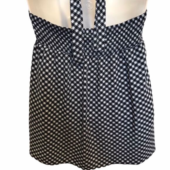 Kirra Black White Checkered Halter Top Summer Sz M - Picture 7 of 12